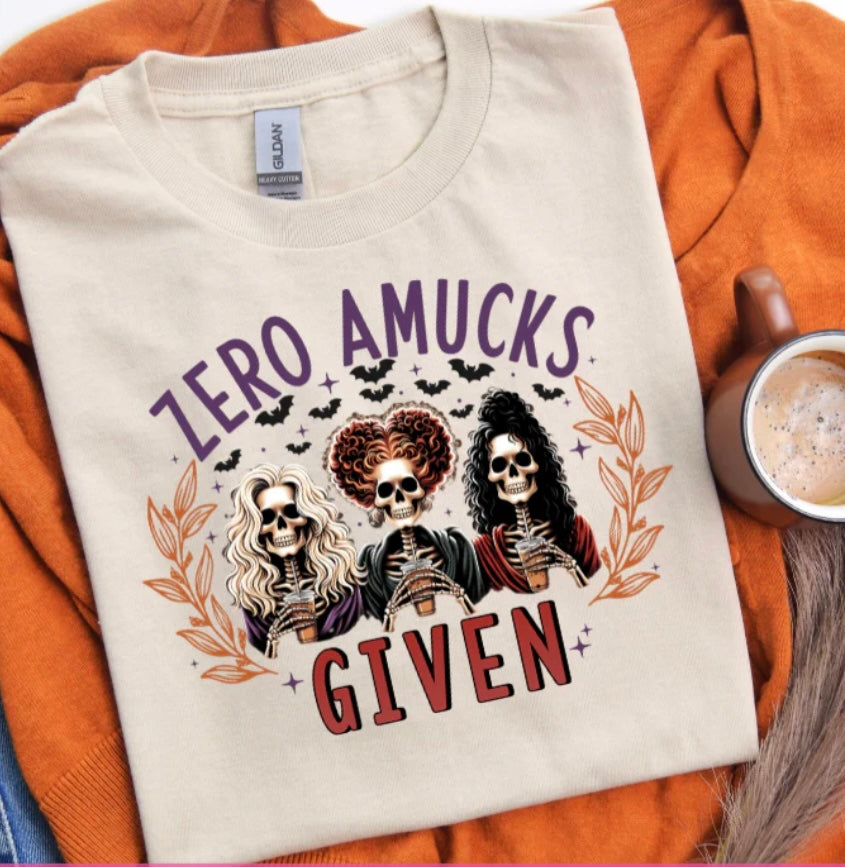 ZERO AMUCKS GIVEN