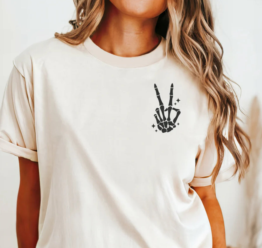 POCKET SKELETON PEACE SIGN