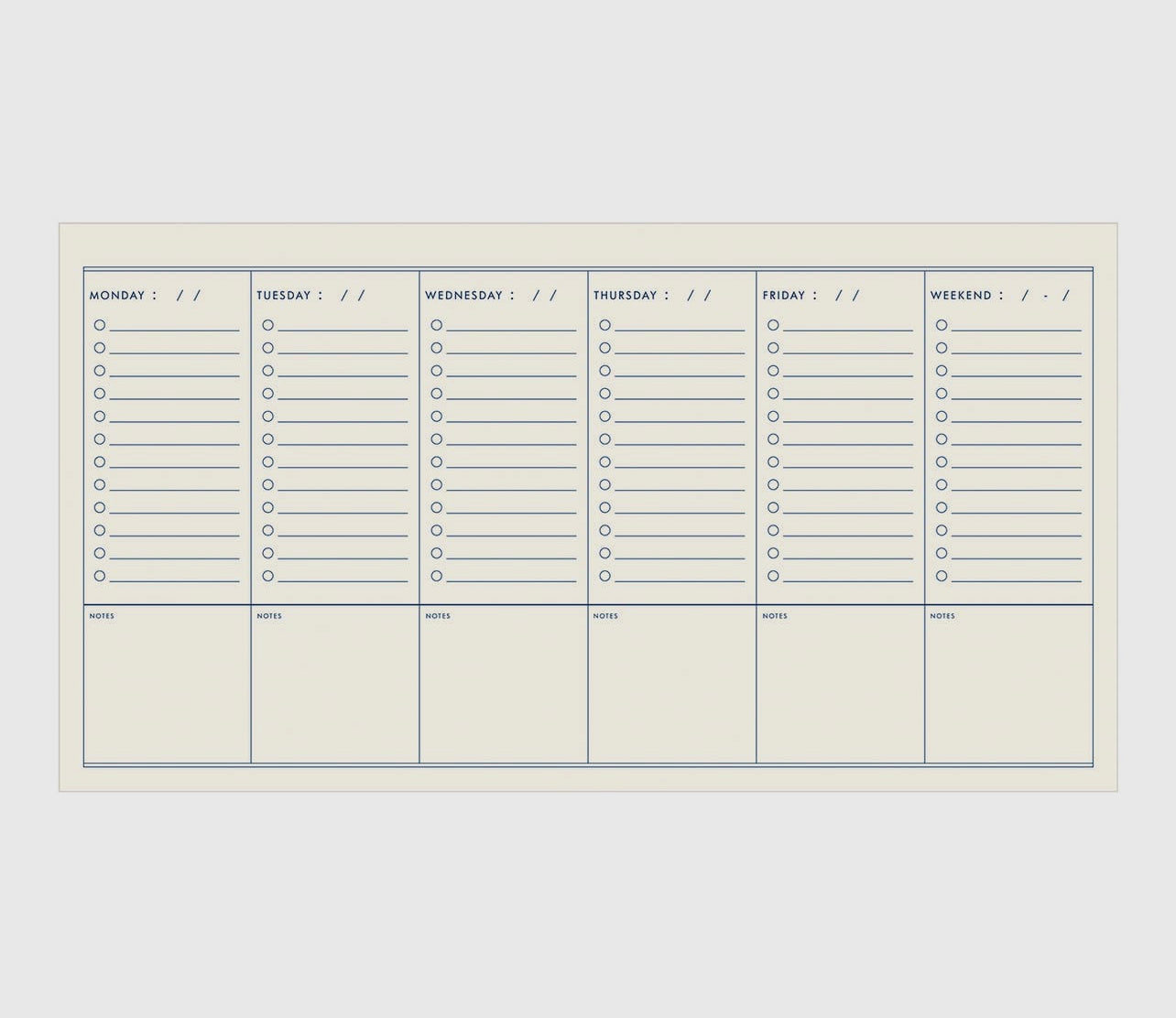 To Do Simple Undated Weekly Planner