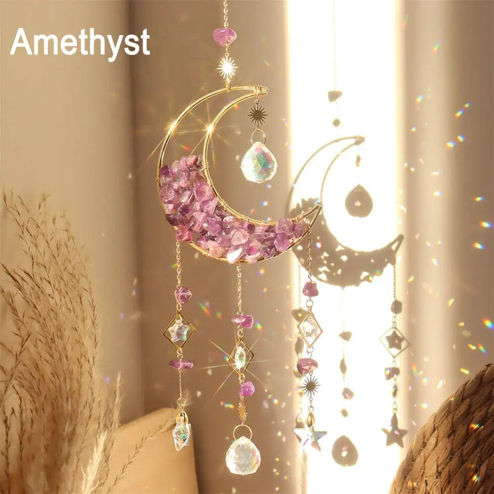 Moon Shaped Crystal Sun Catchers