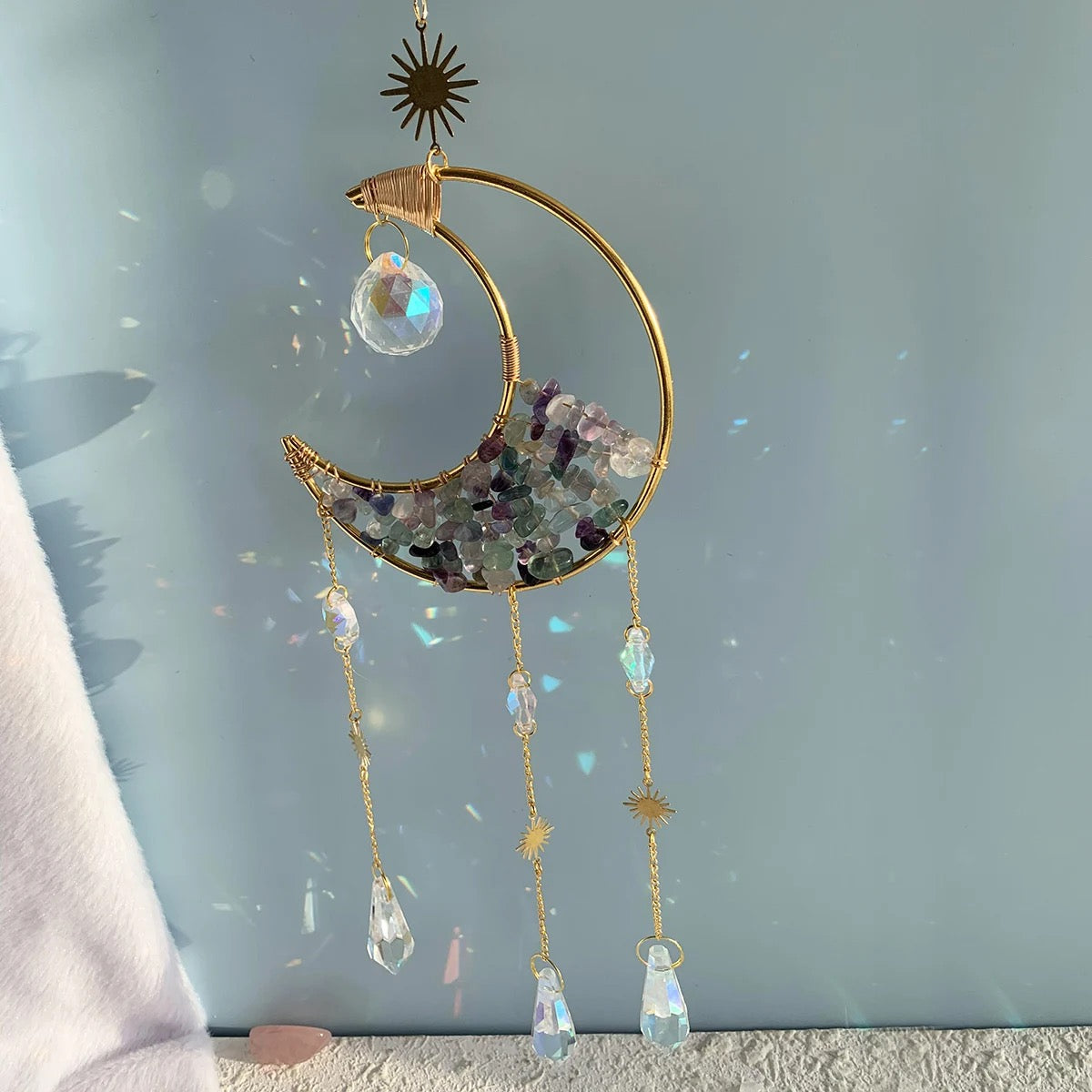 Moon Shaped Crystal Sun Catchers
