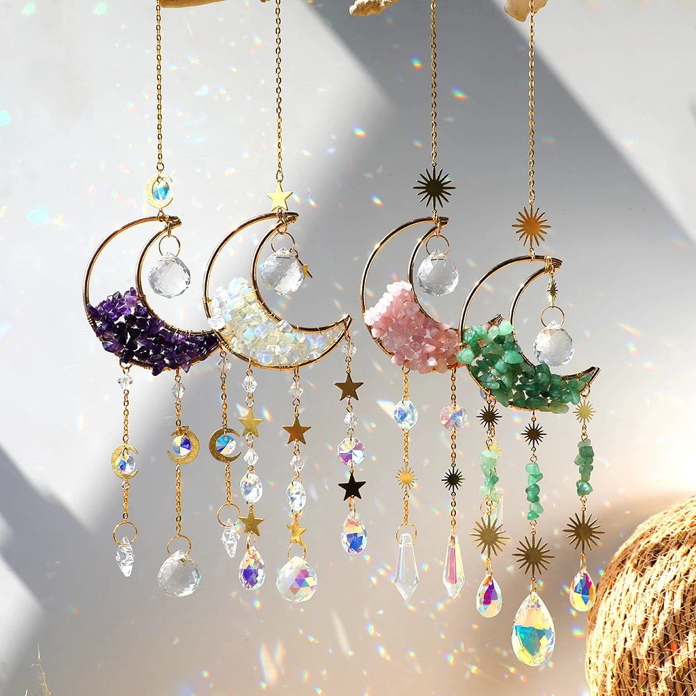 Moon Shaped Crystal Sun Catchers