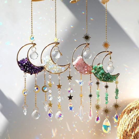 Moon Shaped Crystal Sun Catchers