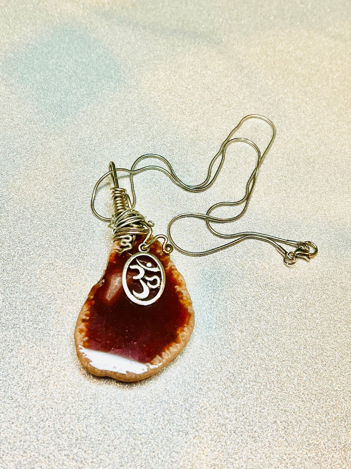 Wire Wrapped Agate Slice Necklaces